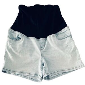 Isabel Maternity by Ingrid & Isabel Size 8 Crossover Panel Midi Jean Shorts